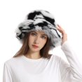 thumbnail image 4 of Fuzzy Bucket Hat Windproof Ultra-Thick Super Soft Non-Fading Ear Protection Women Winter Warm Faux Fur Hat, 4 of 10