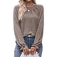 thumbnail image 2 of Camisas de Larga para Mujer, Moda Otoño 2025, Blusas Elegantes e Informales, Blusas Tipo Túnica Plisadas con Cuello Redondo. Caqui S, 2 of 10