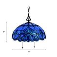 thumbnail image 7 of Blue Stained Glass Pendant Lights Fixture Baroque Style LED Bulb Included for Dining Room  Kitchen 16"W*16"D*75"H, 7 of 7