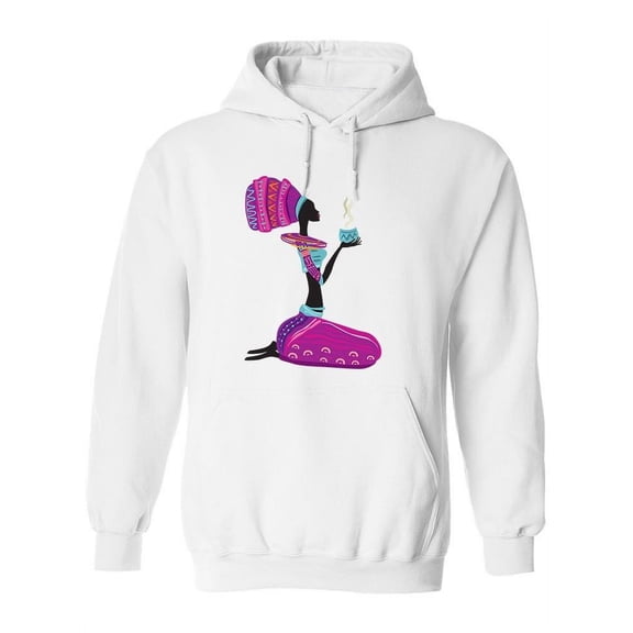 African Woman On Knees Sketch Hoodie Women -Image by Shutterstock, Female Small