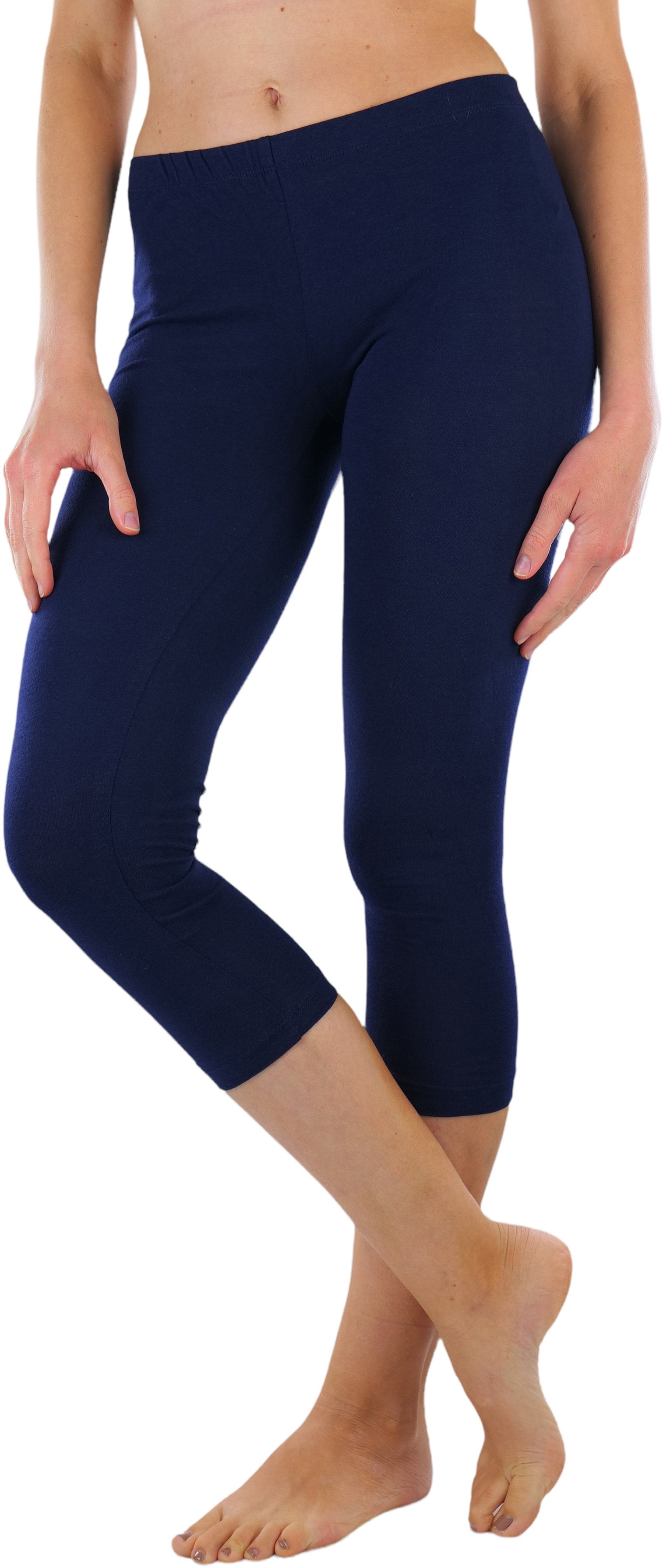 ToBeInStyle Women's Seamless Cotton Stretchy Band Yoga Activewear Capri