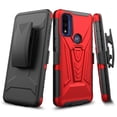 thumbnail image 2 of GW USA Case for Motorola Moto G Play 2023/Moto G Pure/Moto G Power 2022 Case with Tempered Glass Screen Protector Hybrid Cover with Kickstand Phone Belt Clip Holster - Red, 2 of 7