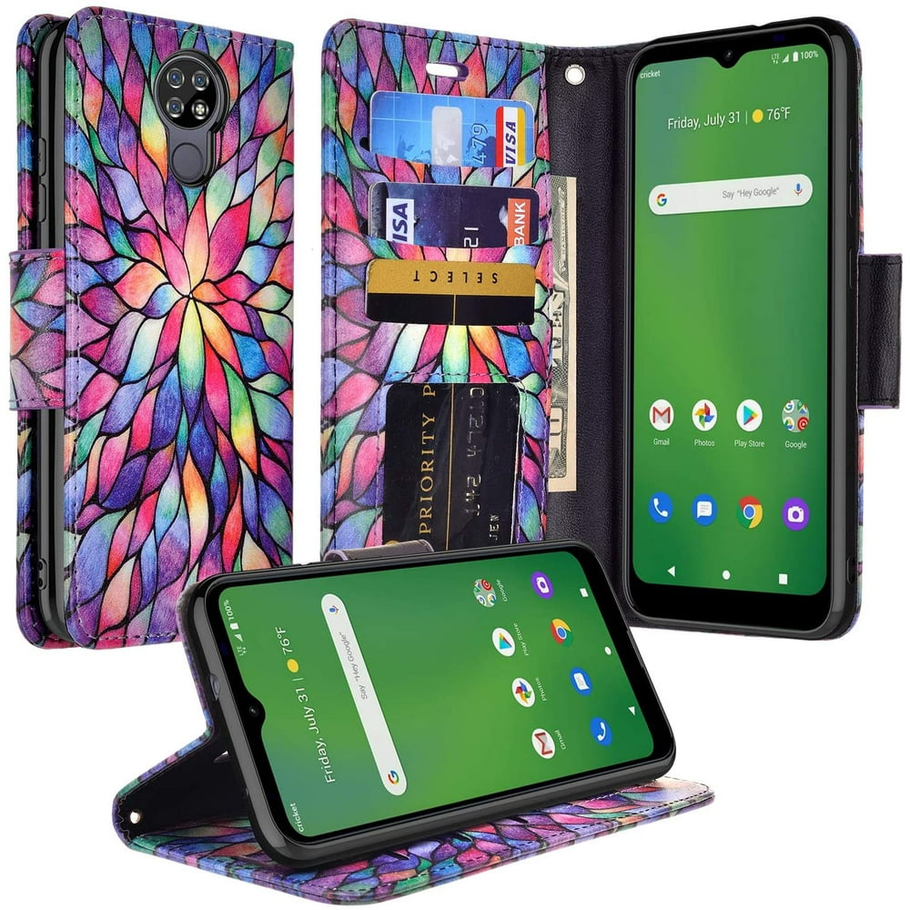 Cricket Ovation, AT&T Radiant Max (U705AC/U705AA) Wallet Case, [Kickstand Feature] Pu Leather