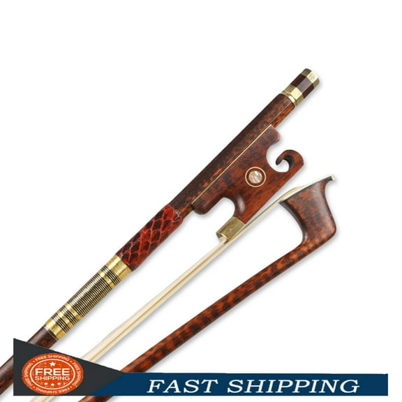 Snakewood Violin Bow 4/4 Full Size Straight Pretty inlay AAA Bow Hair Straight