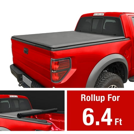 Roll Up Truck Bed Tonneau Cover works with 2019 Ram 1500 New Body Style | Without Ram Box | Fleetside 6.4'