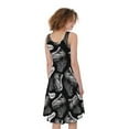 thumbnail image 2 of Black And White T-Rex Dinosaur Print Sleeveless Knee Length Dress, Dinosaur Fashion Summer Maxi Dress For Women., 2 of 4