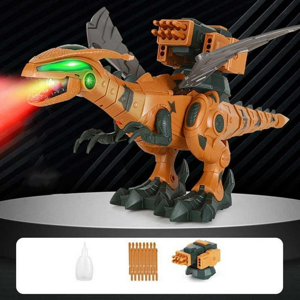 Juguetes mecánicos de dinosaurios Juguete de aprendizaje Regalos de Navidad Mist Spray Effect Animal Model Playset Eléctrico para niños Niños , Amarillo yotijar Juguetes de dinosaurios