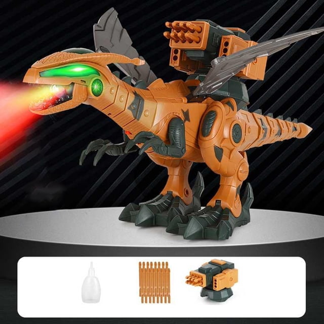 Juguetes mecánicos de dinosaurios Juguete de aprendizaje Regalos de Navidad Mist Spray Effect Animal Model Playset Eléctrico para niños Niños , Amarillo yotijar Juguetes de dinosaurios