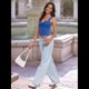 thumbnail image 5 of Tops Cortos para Salir de Mujer, Camisetas Sin Espalda, Ropa Básica de Verano Y2K para Adolescentes, Ropa , Azul , Talla XS, 5 of 7