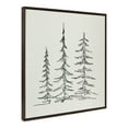 thumbnail image 2 of Kate and Laurel Sylvie Minimalist Evergreen Trees Sketch Framed Linen Textured Canvas Wall Art by The Creative Bunch Studio, 30x30 Brown, Chic Modern Art for Wall, 2 of 6
