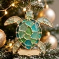 thumbnail image 4 of Christmas Ornament, 3.15 inch Stained Glass Sea Turtle Hanging Ornament, Coastal Ocean Art Pendant, Christmas Tree Hanging Decor, Nautical Wall Hanging, Beach Tabletop Accent, Handmade Acrylic Craft, 4 of 4