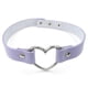 thumbnail image 2 of Collar gargantilla de cuero con remaches en forma de corazón, estilo punk clásico gótico para mujer. Púrpura, 2 of 7