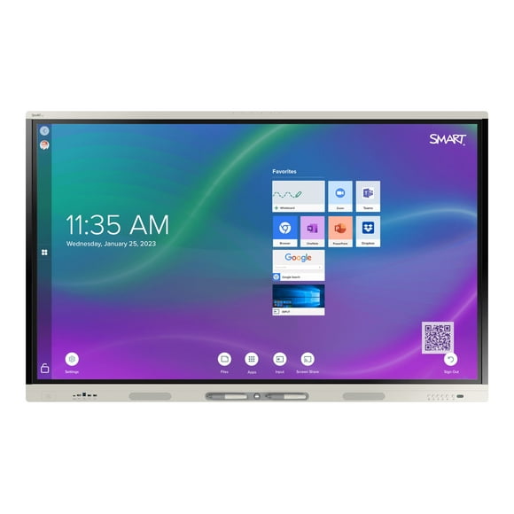SMART Board SBID-MX286-V4-PW - 86" Diagonal Class MX Pro (V4) Series with iQ LED-backlit LCD display - interactive - with built-in interactive whiteboard, touchscreen (multi touch), 6-microphone array, RFID NFC reader/writer CCID - Android - 4K UHD (2160p) 3840 x 2160 - white