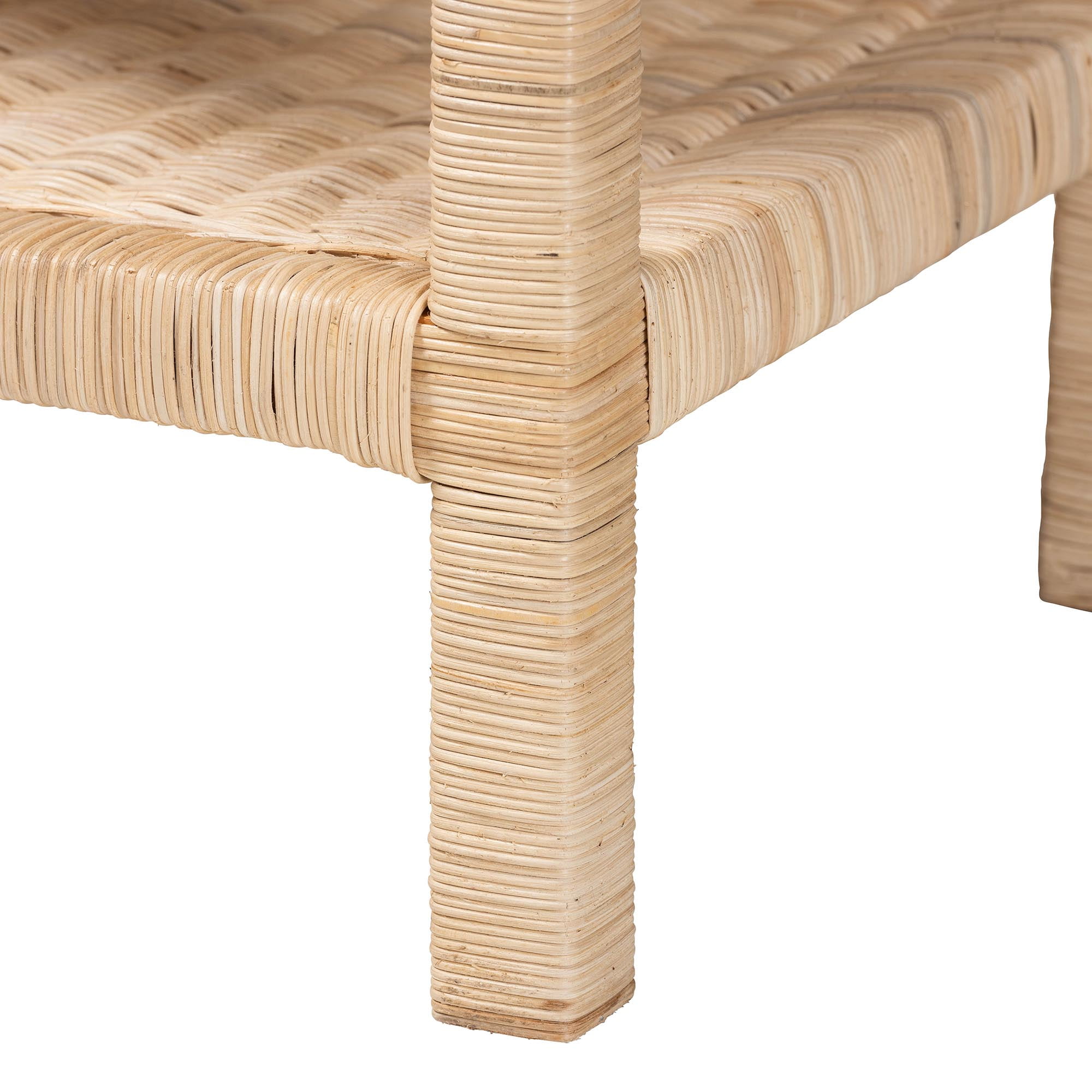 bali & pari Sumana Boho Side Table, 2-Tier, Natural