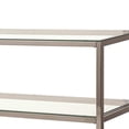 thumbnail image 4 of Glass and Metal Frame Sofa Table with 2 Open Shelves, Silver and Clear, 4 of 5
