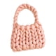 thumbnail image 5 of Bolso de crochet para mujer, bolso de compras para mujer, bolso de mano tejido, cartera de punto rosa, 5 of 9