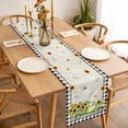 thumbnail image 3 of Table Runner 72 Inches Long for Kitchen Dining, Sunflowers Dresser Scarf Farmhouse, Dining Table Decorations for Wedding/Parties, Spring Farmhouse Country Truck Leaf Black Plaid 13 x 72 In, 3 of 8