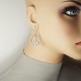 thumbnail image 2 of Modern Antique Silver Pewter Peace Sign Earrings – Sterling Silver Earwires, 2 of 4