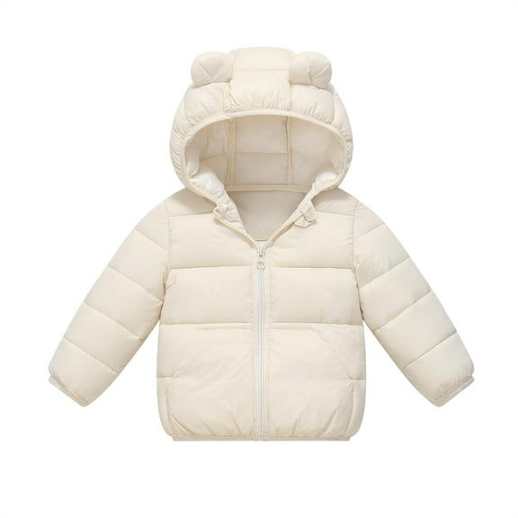 Ruyang Baby Winter Puffer Jacket Toddler Boys Girls Cute Bear Hooded Down Coat Padded Warm Lightweight Quilted Outwear