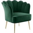 thumbnail image 1 of Meridian Furniture Jester Green Velvet Accent Chair with Gold Iron Legs, 1 of 5