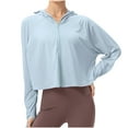 thumbnail image 1 of RXIRUCGD T-shirt de Mode pour Femme Blouse à Manches Longues Col Rond Hauts Décontractés Chandail, Bleu Pâle, Taille : L, 1 of 8