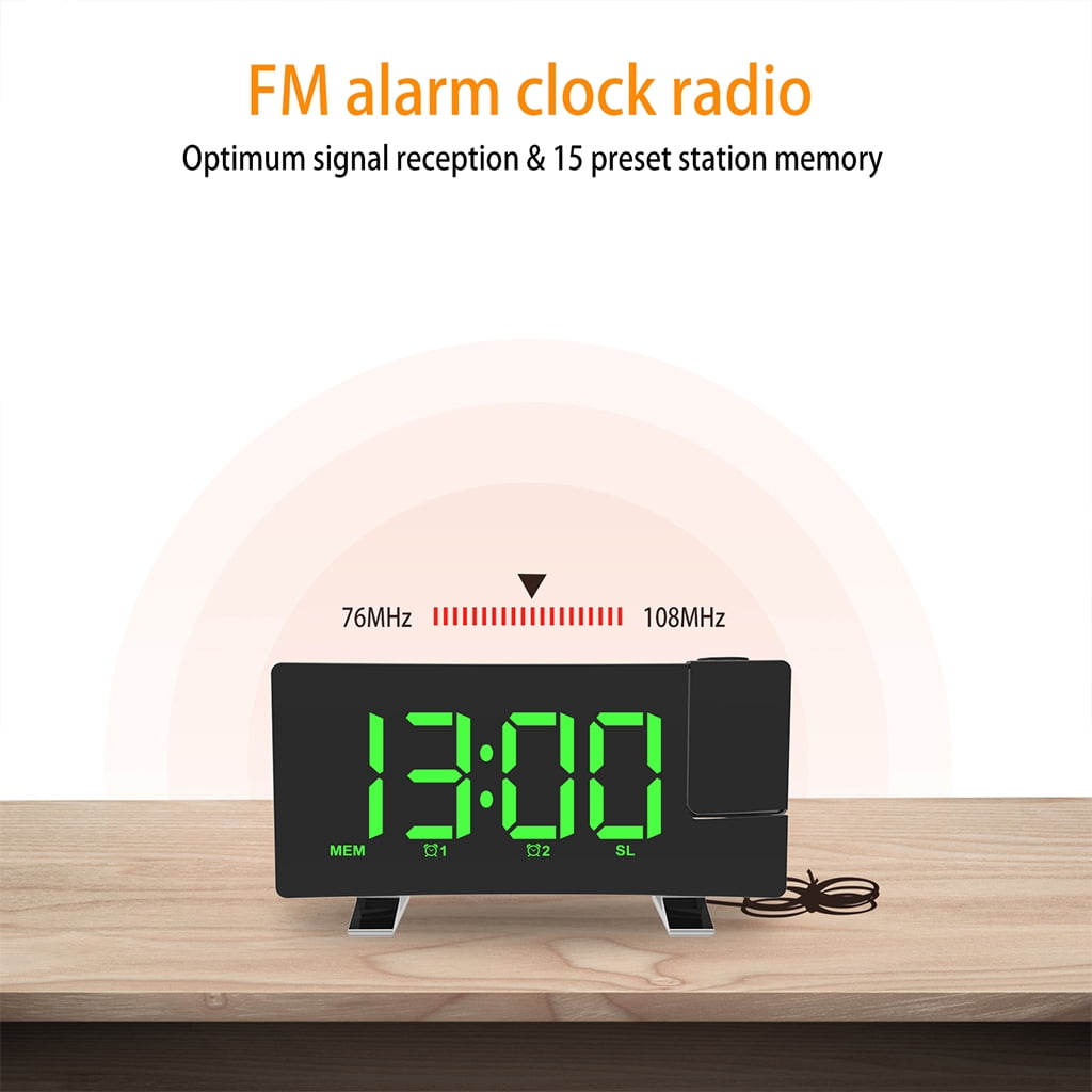 ZENTREE New Projection Atomic Alarm Clock LCD Projector Display Wall Ceiling for Time