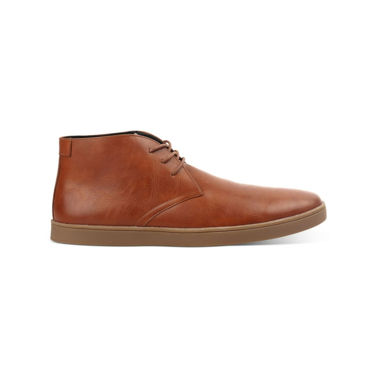 ALFANI Mens Brown Comfort Barrett Round Toe Lace Up Chukka Boots 8
