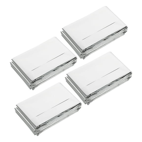 Moluckfu Emergency Blankets Emergency Blanket Silver Aluminum Foil 4Pcs