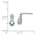 thumbnail image 2 of FB Jewels Sterling Silver Rhodium Plated Dia. Aquamarine Round Post Earrings, 2 of 2