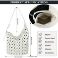 thumbnail image 4 of Women's Studded Wallet Faux Leather Tote Y2K Hobo Bag Trendy Shoulder Bag 90's Punk Handbag, 4 of 7