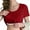 #20250606A8 Red, variant on PFRNLF Ribbed T Shirts for Women with Chest Pad,Summer Casual Knit Slim Fitted Tops Crew Neck Short Sleeve Basic Tees
