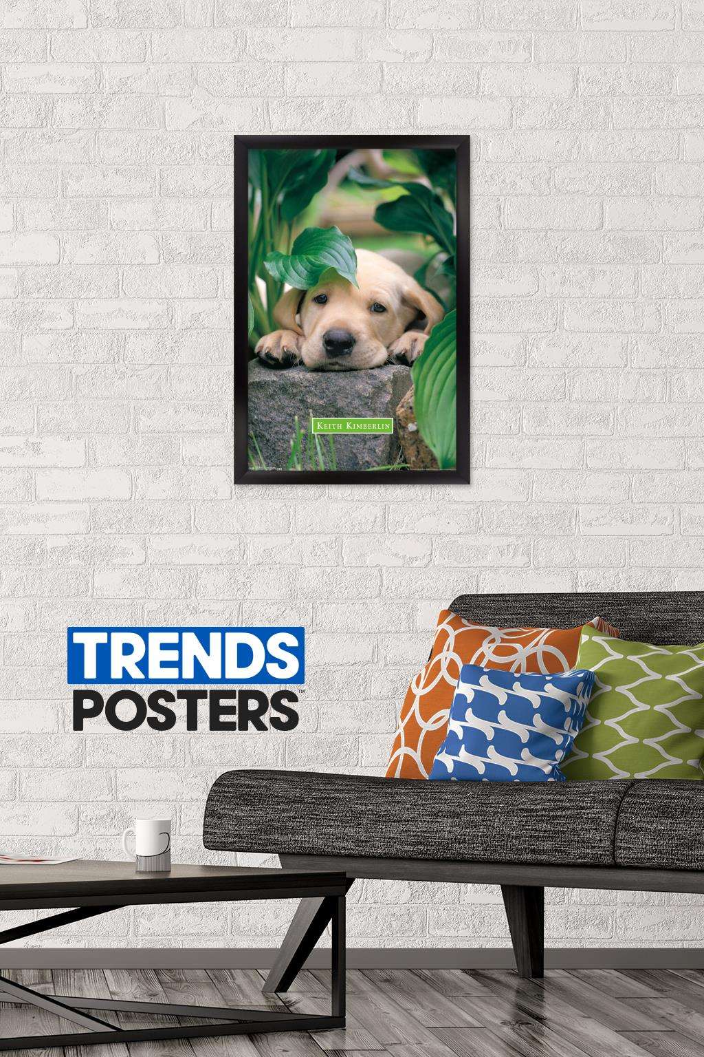 Keith Kimberlin - Puppy - Lazy Days Wall Poster, 14.725" x 22.375", Framed