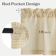 thumbnail image 3 of NICETOWN Plaid Window Valance for Kitchen, Farmhouse Semi Sheer Light Filtering Linen Valance, Rod Pocket Valance Curtains for Bathroom Living Room, Yellow, 42"x18", 1 Panel, 3 of 8