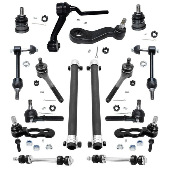 Detroit Axle - 16pc Front Suspension Kit for 1998-2002 Mercury Grand Marquis Lincoln Town Car Ford Crown Victoria, Ball Joints Tie Rods Pitman Idler Arms Adjusting Sleeves Front Rear Sway Bars