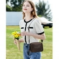 thumbnail image 3 of KL928 Small Crossbody Bag for Women Soft FAUX Leather Cell Phone Purse Wallet Purse with Wide Strap(Coffee), 3 of 7