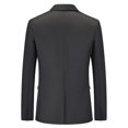 thumbnail image 2 of Men's Solid Color Lapel Collar Long Sleeve Blazer Jacket for Casual and Work Occasions Black S, 2 of 7