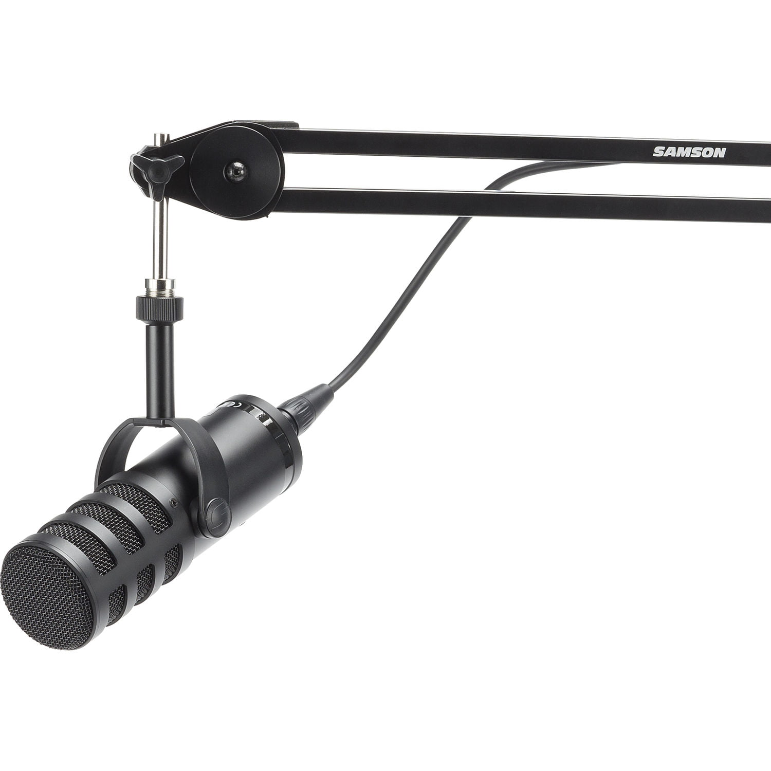 Samson Q9U XLR/USB Dynamic Broadcast Microphone + Desk Microphone Stand +  Mic Cable + Cleaning Cloth