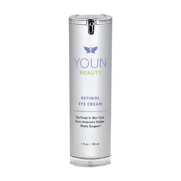Crema para ojos YOUN Beauty Retinol del cirujano plástico holístico Dr. Anthony Youn - Crema para ojos de noche sin parabenos con 1% de retinol y ácido hialurónico - Crema debajo de los ojos para hidr