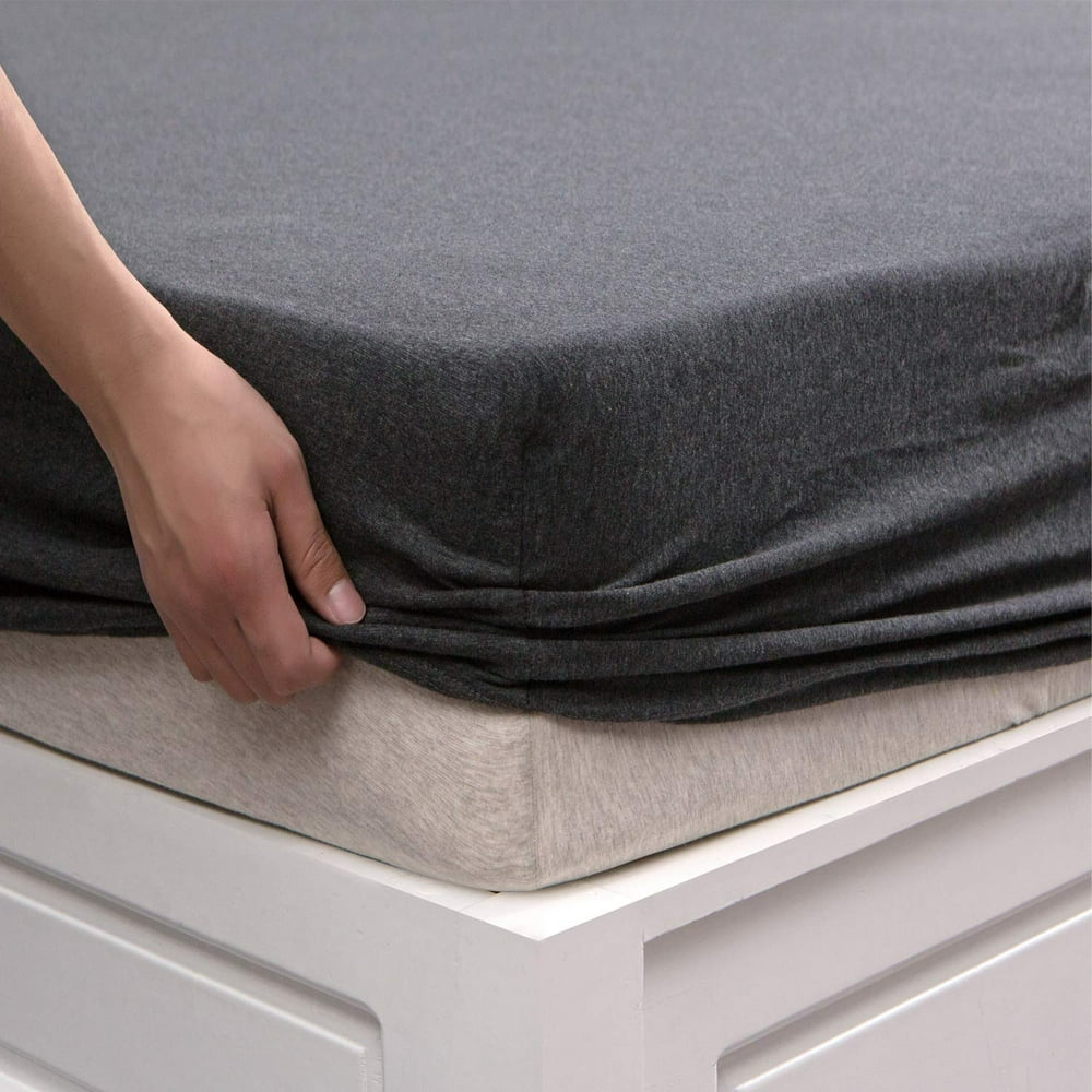 PURE ERA Jersey Knit Cotton Fitted Bottom Sheet ONLY(With No Flat Sheet & Pillow Cases) Deep