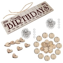 UNOMOR 1 Set DIY Birthday Celebration Planner with Brown Hanging Calendar Reminder Board for Home Decor