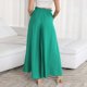thumbnail image 4 of Pantalones de mezclilla Gibobby para mujer rectos con pliegues pierna ancha sueltos casuales Verde L, 4 of 5