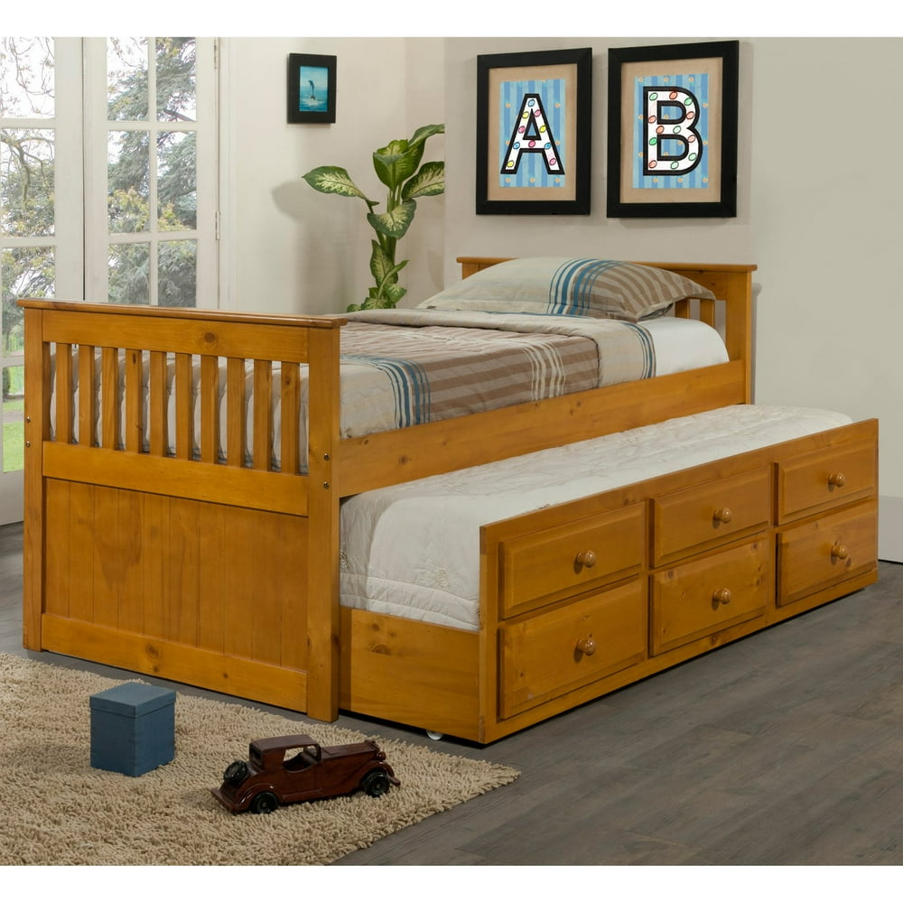 Donco Kids Captains Twin Trundle Bed - Walmart.com - Walmart.com