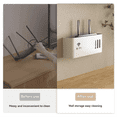 thumbnail image 4 of Wall Mounted Wireless WIFI Router Shelf Storage Box Router Rack Cable Power Bracket Organizer Box for Living Room B,1 * Bins Wall-mounted Router Box,White, 4 of 8