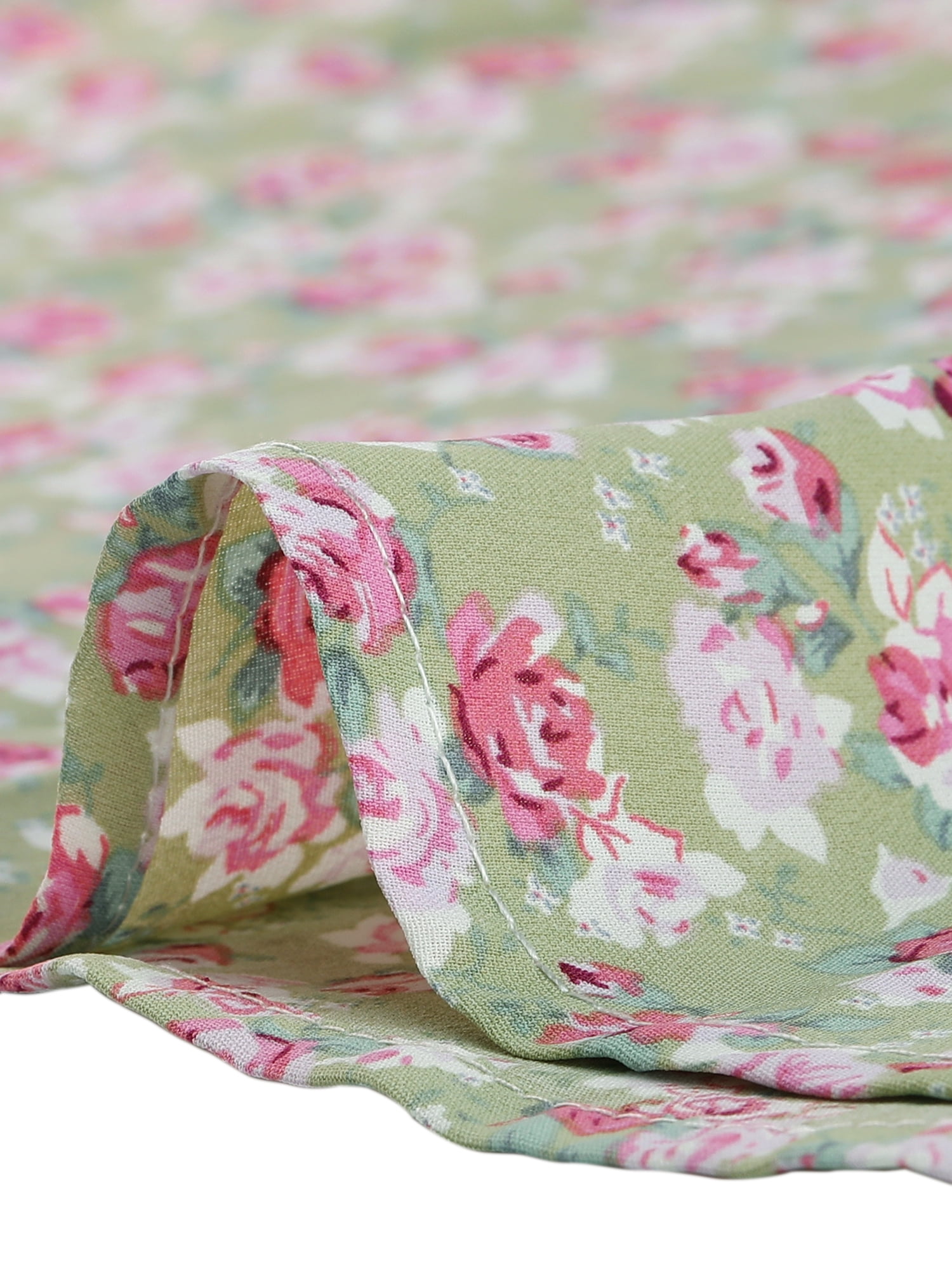 DARING DIVA Floral Print V Neck 3/4 Sleeve Vintage A-Line Dress M White XS Green
