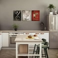 thumbnail image 4 of Kitchen Wall Art Eat Drink Love Wall Decor Canvas Fork Knife Pictures Vintage Black and Red Painting Artwork Prints for Dining Room Restaurant Home Decor 12x16inchx3pcs, 4 of 5