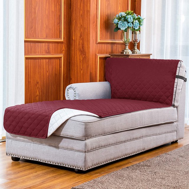 Subrtex Housse de Canapé Méridienne Réversible avec Sangles Élastiques