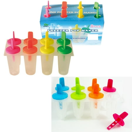 8 Freezer Ice Pop Maker Mold Popsicle Dessert Ice Cream Frozen Pops Cake