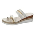 thumbnail image 6 of Dakaela Platform Sandals for Women Slip on Espadrille Bohemia Wedge Shoes Dressy Summer Slides White 8.5, 6 of 7