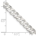 thumbnail image 5 of Sterling Silver 5.65mm Concave Beveled Curb Chain Necklace Size 18, 5 of 6