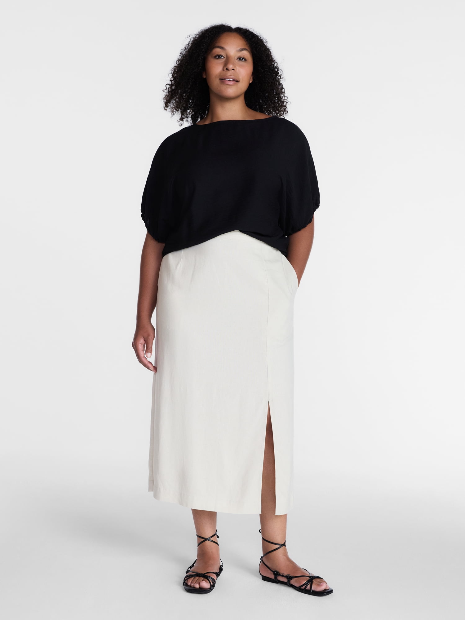 Time and Tru Women's Boatneck Top with Dolman Sleeves, Sizes XS-XXXL